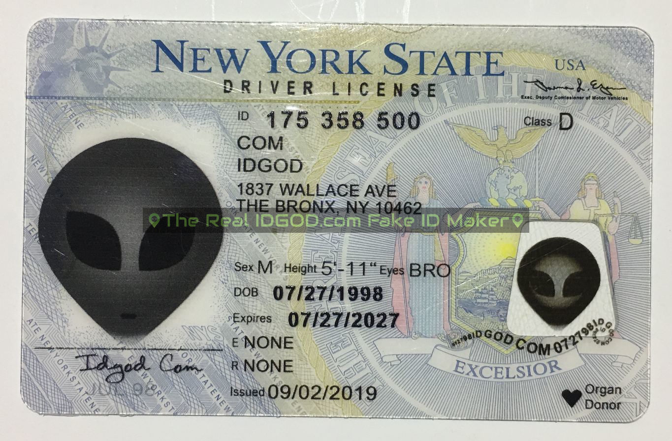 New York fake id card made by idgod.